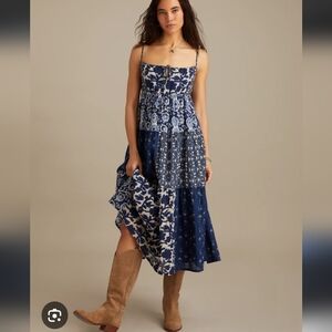 Lucky Brand Blue and White Midi Dress